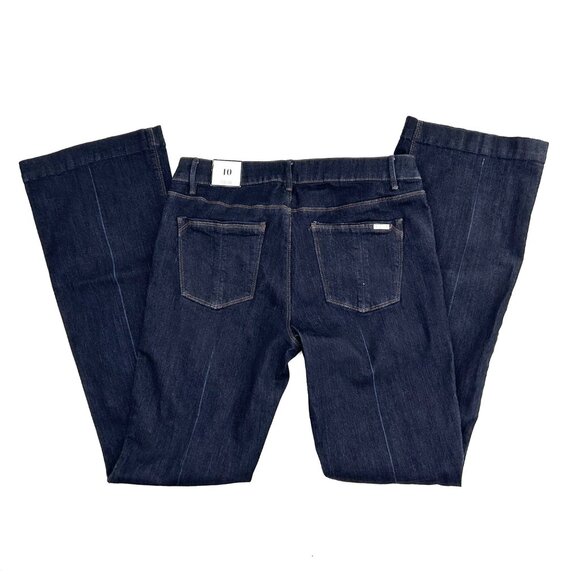 White House Black Market Denim - NWT WHBM THE MID-RISE SKINNY FLARE BLUE DARK WASH DENIM JEANS - 10!!